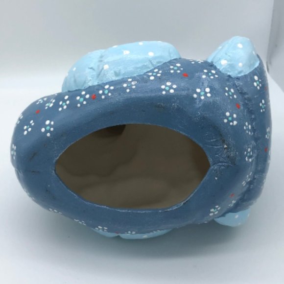 KIMPLE MOLD Chicken Hen VTG 80s OOAK Ceramic Quilted-Look Hand-Painted Hobbyist - Picture 8 of 9